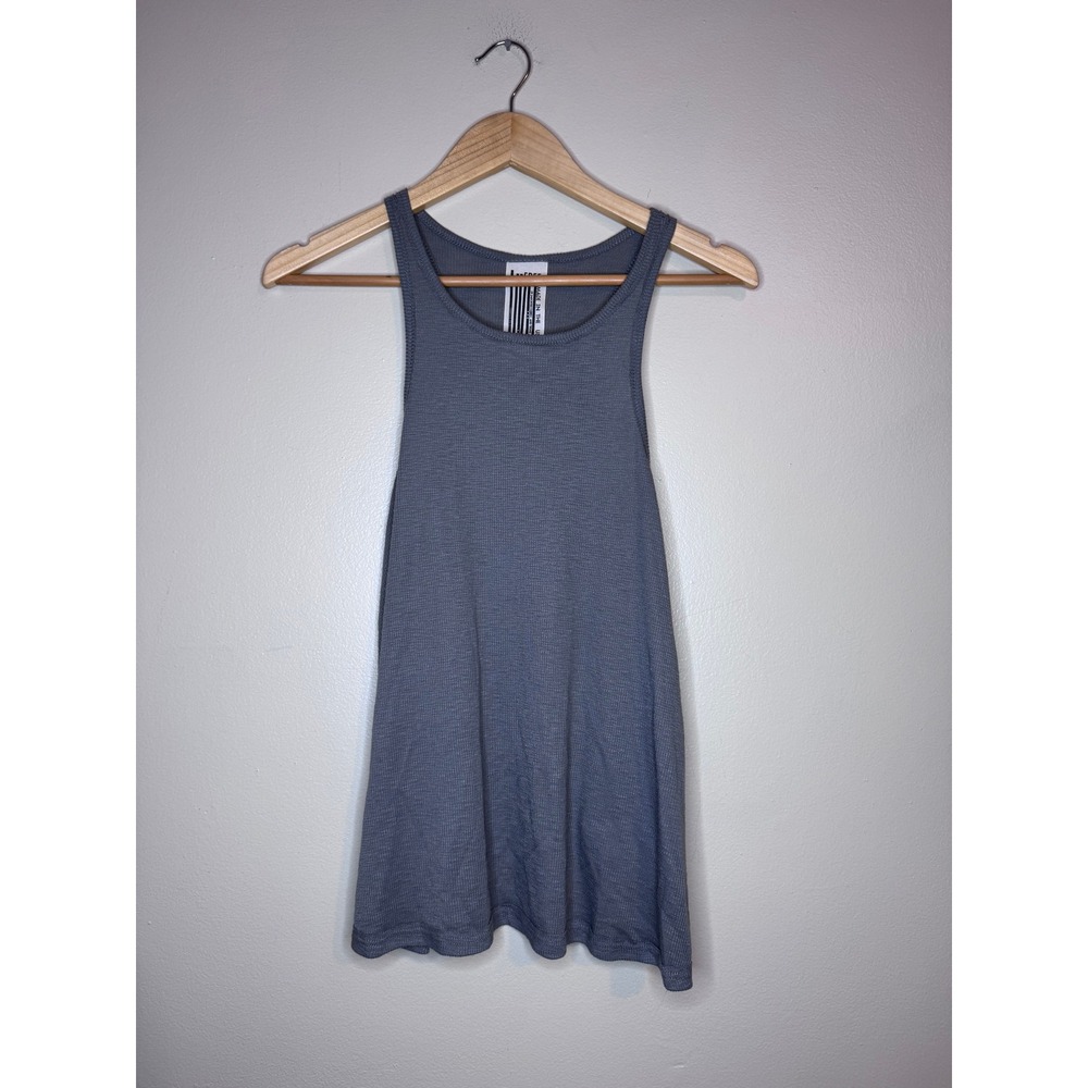 Free People Ribbed Swing Tank Top Gray Made USA M/M